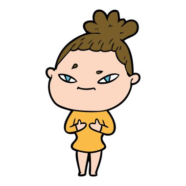 Çizgi filmdeki kadının vektör çizimi 