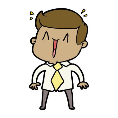 vektör çizim karikatür mutlu adam