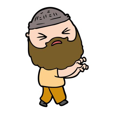 Sakallı çizgi film adamı.