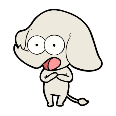 vektör çizim sevimli çizgi fil