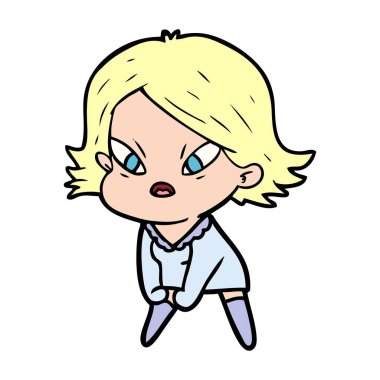 vektör çizim karikatür kadın vurguladı