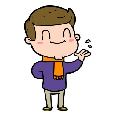 vektör çizim karikatür dostça adam