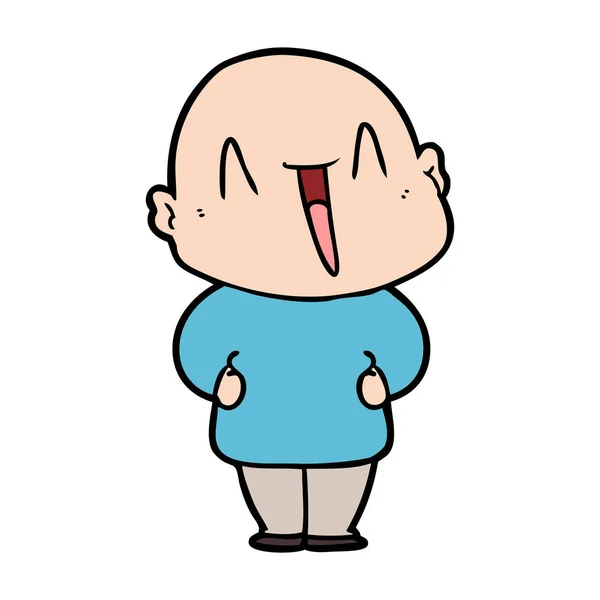 Feliz Cartoon Homem Careca —  Vetores de Stock