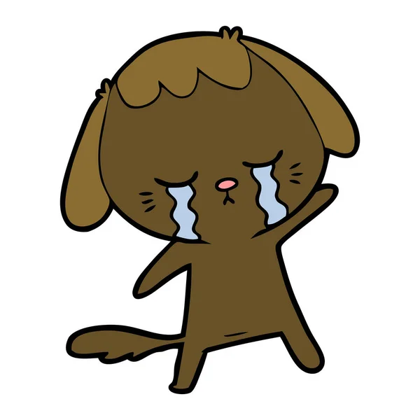 Vector Illustration Cartoon Crying Dog — Stock Vector