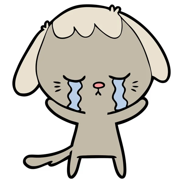 Chiot Mignon Pleurer Dessin Animé — Image vectorielle