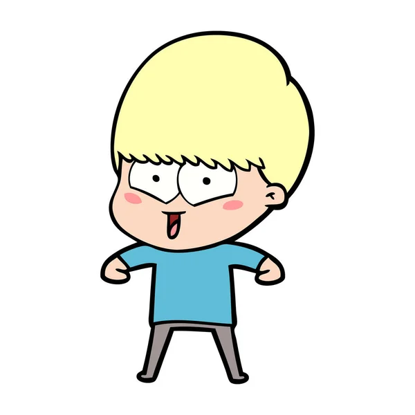 Vektorillustration Cartoon Happy Boy — Stock vektor