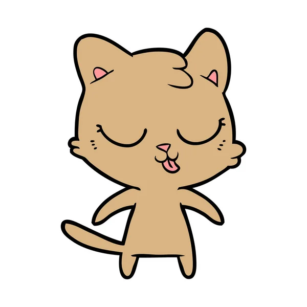 Vector Illustration Cute Cartoon Cat — Stock Vector