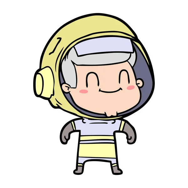 Mutlu Karikatür Astronot Adam — Stok Vektör