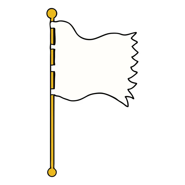 Vektorillustration Tecknade Viftar Flagga — Stock vektor