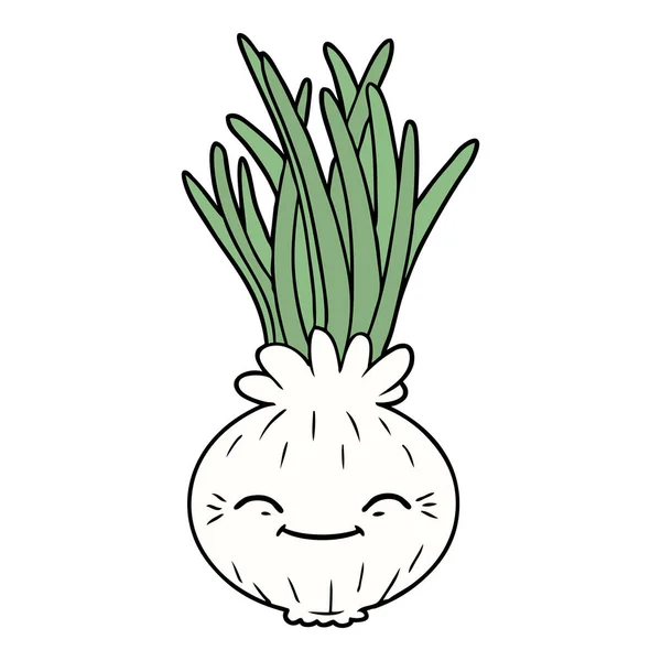Vector Illustration Cartoon Onion — Stock Vector