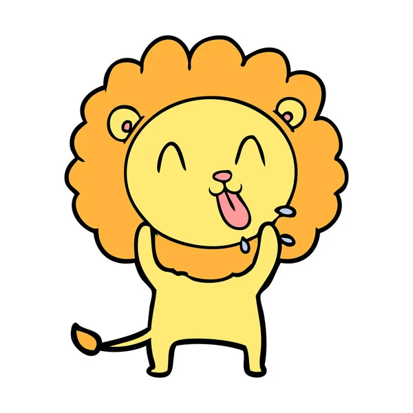 Vector Illustration Happy Cartoon Lion — Stock Vector