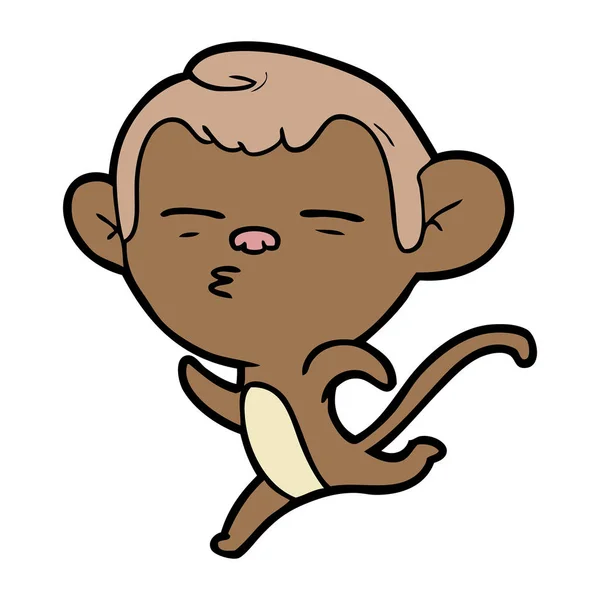 Vektorillustration Tecknad Misstänkta Monkey — Stock vektor
