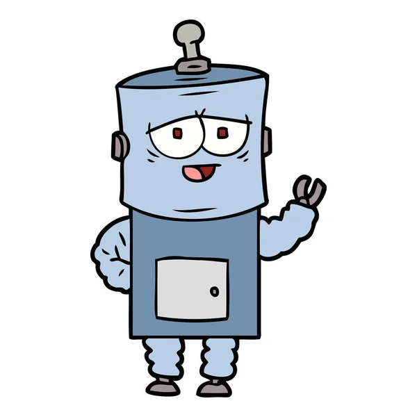 Vector Illustration Cartoon Robot — Stock Vector