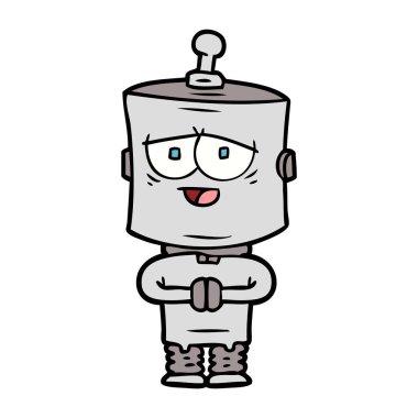 Çizgi film robotunun vektör çizimi