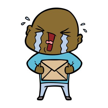 çizgi film ağlayan kel adam