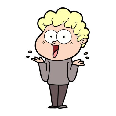 vektör çizim karikatür mutlu adam