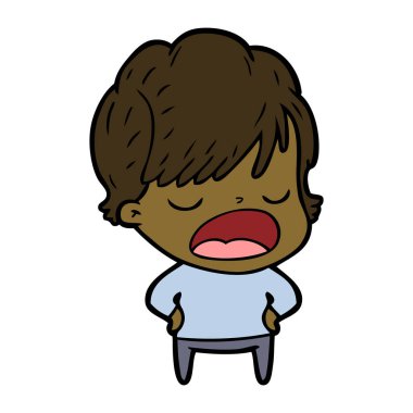  vektör çizim karikatür kadın söz