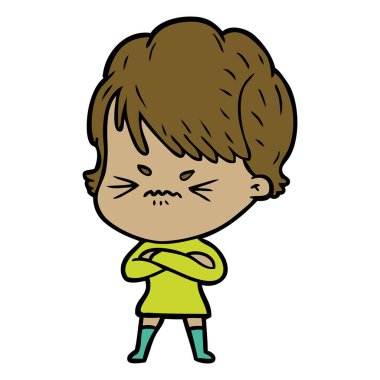 vektör çizim karikatür sinir bozucu kadın