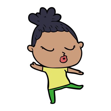 vektör çizim karikatür sakin kadın