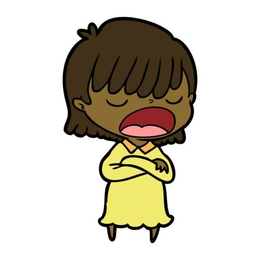  vektör çizim karikatür kadın söz