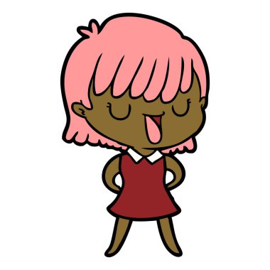 Çizgi filmdeki kadının vektör çizimi