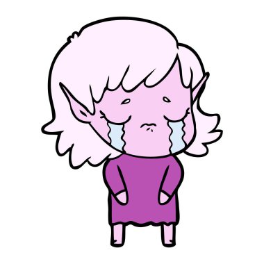 çizgi film ağlayan elf kızı