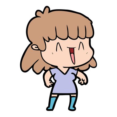 Çizgi filmdeki kadının vektör çizimi