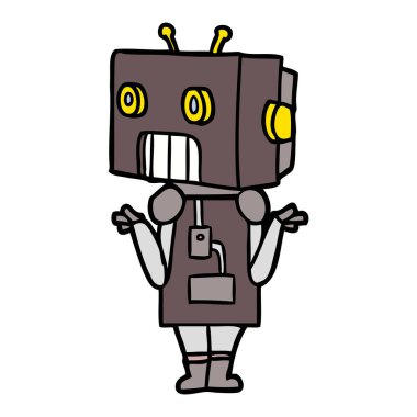 Çizgi film robotunun vektör çizimi