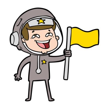  vektör çizim karikatür gülen astronot