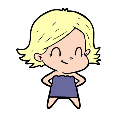 vektör çizim karikatür dostça kız