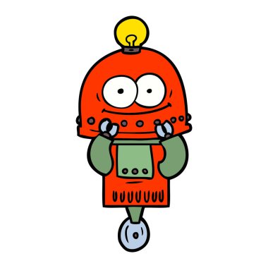 ampul ile mutlu karton robot