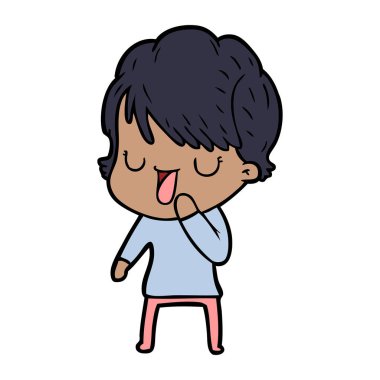  vektör çizim karikatür kadın söz