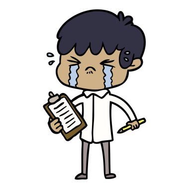 vektör çizim karikatür çocuk ağlıyor