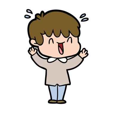  vektör çizim karikatür gülen çocuk