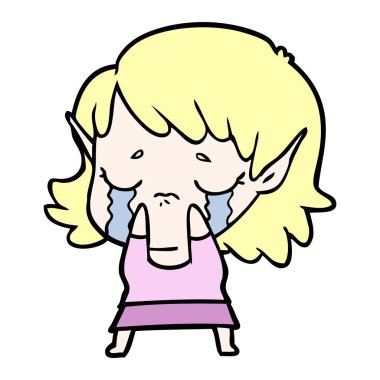 çizgi film ağlayan elf kızı