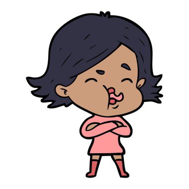 çizgi film kız yüz çekerek