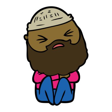 Sakallı çizgi film adamı.