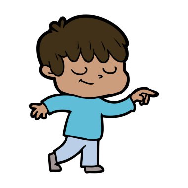 vektör çizim karikatür mutlu çocuk