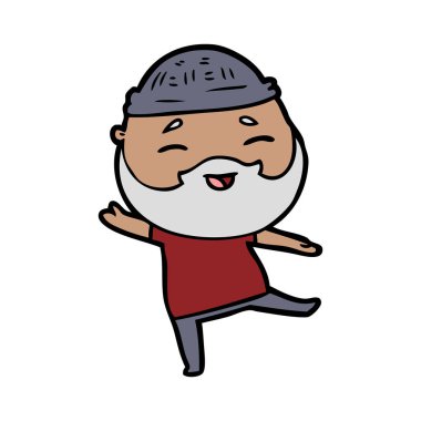 Çizgi film mutlu sakallı adam