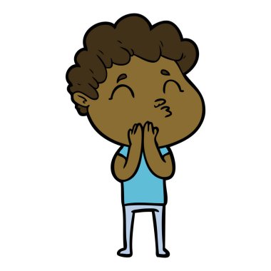 surat asmayı çizgi film adam vektör çizim