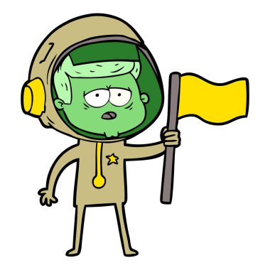vektör çizim karikatür yorgun astronot