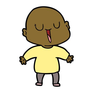 mutlu karikatür kel adam