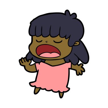  vektör çizim karikatür kadın söz