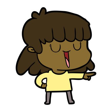 Çizgi filmdeki kadının vektör çizimi