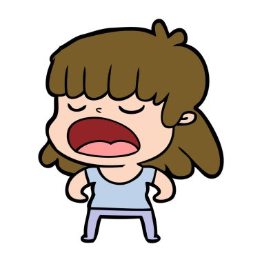  vektör çizim karikatür kadın söz