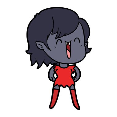 sevimli çizgi mutlu vampir kız