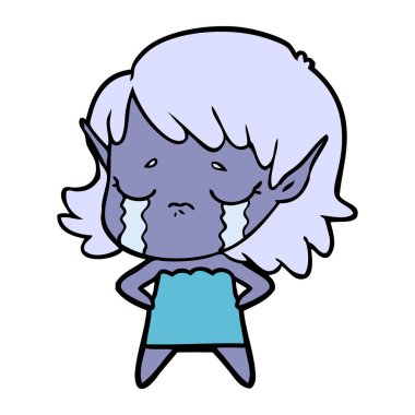 vektör çizim karikatür elf kızı