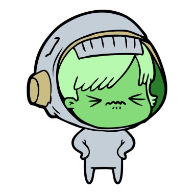 vektör çizim karikatür astronot kadın