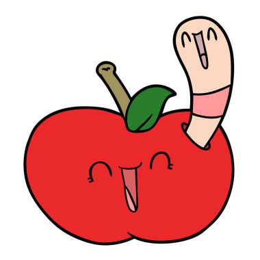 çizgi film solucan mutlu Apple