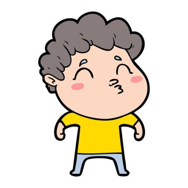 surat asmayı çizgi film adam vektör çizim